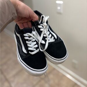 Vans Black and White Platform Sneakers